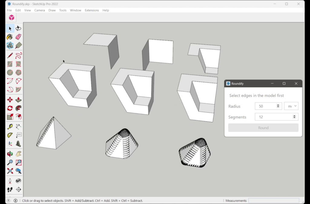 BevelUp bo đỉnh có 4 cạnh trở lên trong SketchUp