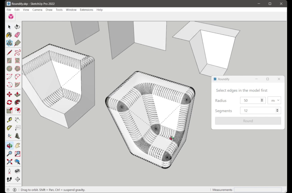 BevelUp bo đỉnh lõm trong SketchUp