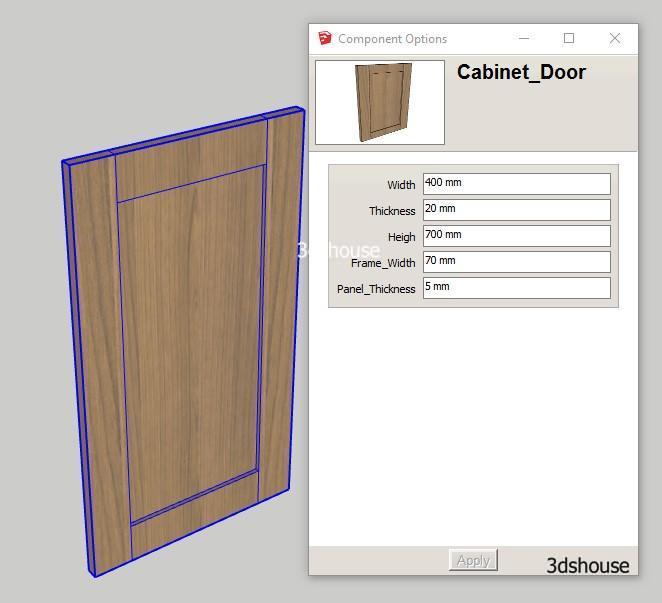 Bài 04: Cách tạo cửa tủ Sketchup Dynamic Xoay và Thay đổi kích thước