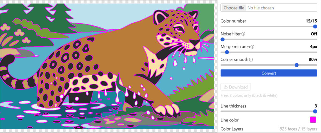 Tracepen converting an image to vector in the browser